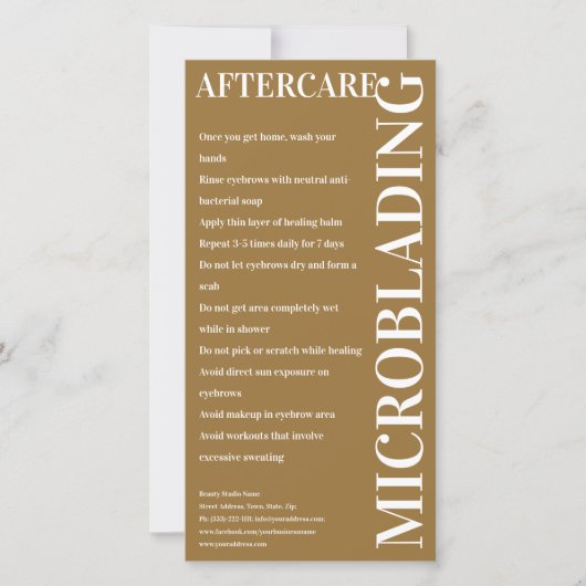 Microblading Aftercare Brown Dijon命令 サンキューカード (正面)