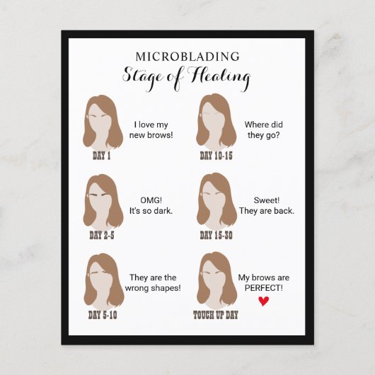 Microblading Aftercare Instruction Classy Framed チラシ (裏面)