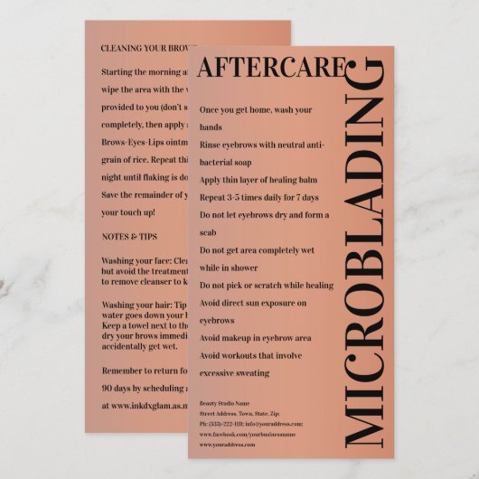 Microblading Aftercare Peony Pink_Example 感謝してい Yo サンキューカード (正面/裏面)