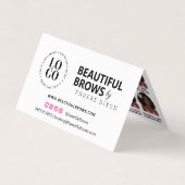 Microblading Browアフターケアアポイントメントアラーム 名刺 (正面)