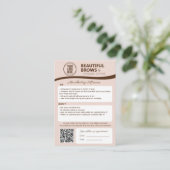 Microblading Browアフターケア&アポイントメントリマインダー エンクロージャーカード (スタンド正面)