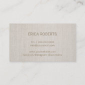 Microblading Browメイクアップアーティスト金ゴールドスクリプトリネン 名刺 (裏面)