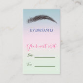 Microblading Browsサロン、グラデーションアポイントメントカード 予約カード (正面)