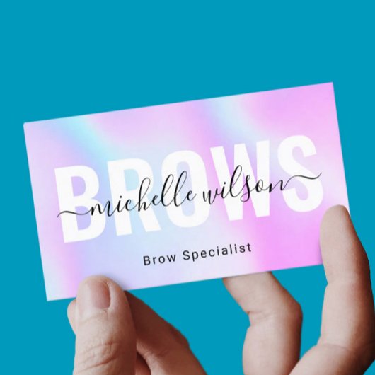 Microblading Brows Technician Purple Hographic 名刺