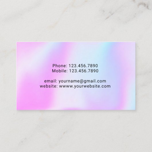 Microblading Brows Technician Purple Hographic 名刺 (裏面)