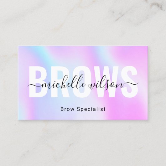 Microblading Brows Technician Purple Hographic 名刺 (正面)