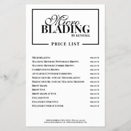 Microblading Eyebrow 縁ど Price List Flyer チラシ