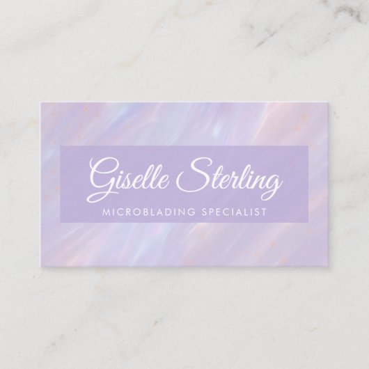 Microblading QR Code Iridescent Pastel Opal 名刺 (正面)