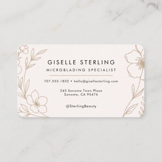 Microblading Specialist Botanical Blush and Black  名刺 (裏面)