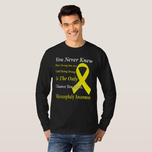Microcephaly Awareness Yellow Ribbon Support Tシャツ (正面フル)