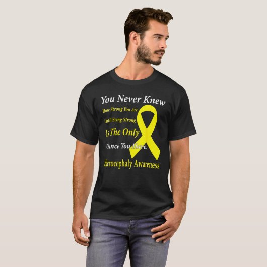 Microcephaly Awareness Yellow Ribbon Support Tシャツ (正面フル)