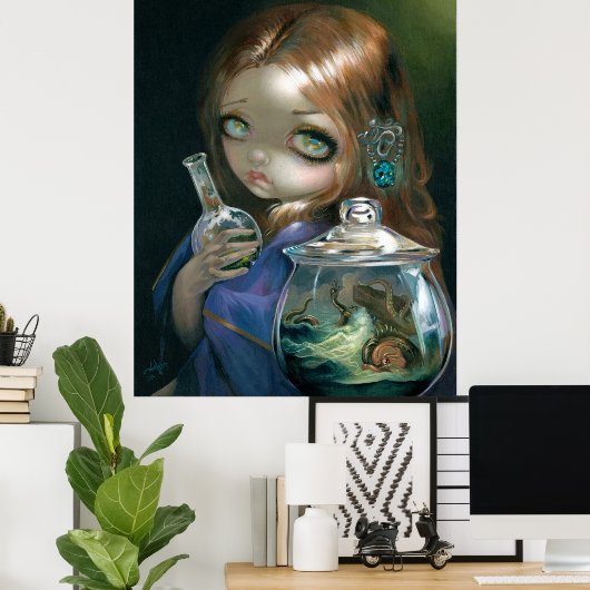 Microcosm:  Sea Monsters ART PRINT pop surrealism ポスター (ホームオフィス)