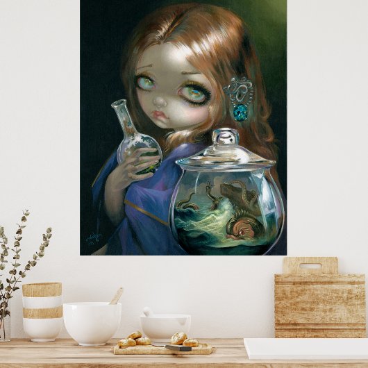 Microcosm:  Sea Monsters ART PRINT pop surrealism ポスター (キッチン)
