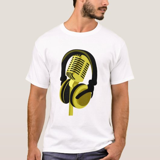 microfono con auriculares locutor tシャツ (正面)