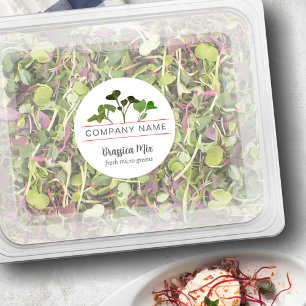 Microgreen Food Labelsカスタマイズ、お名前 ラウンドシール