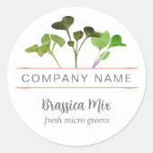 Microgreen Food Labelsカスタマイズ、お名前 ラウンドシール (正面)