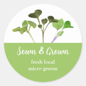 Microgreen Grower食品ラベル、カスタマイズ可能 ラウンドシール (正面)