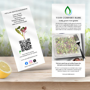 Microgreen Grower QRコードの宣伝と情報 ラックカード