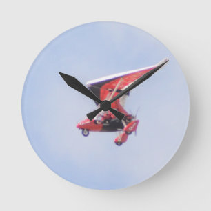 Microlightの飛行機 ラウンド壁時計
