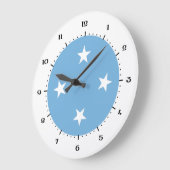 Micronesian旗の時計 ラージ壁時計 (傾斜)