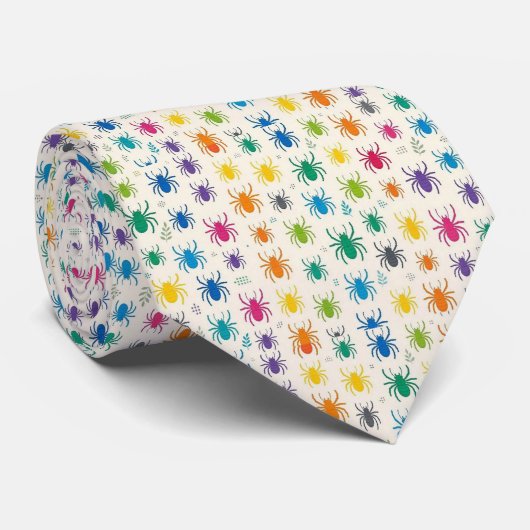 Micropattern Spider Neck Tie | 虹色カラフル ネクタイ (ロール)