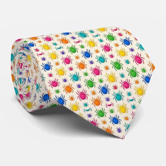 Micropattern Spider Neck Tie | 虹色カラフル ネクタイ (ロール)