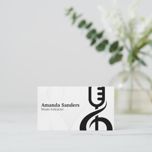 Microphone Musical Note Graphic 名刺 (スタンド正面)