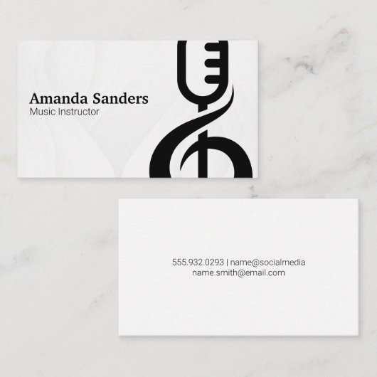 Microphone Musical Note Graphic 名刺 (正面/裏面)