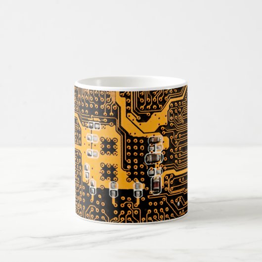 Microschemaテクスチャの図解chip,micro,backgro コーヒーマグカップ (中央)