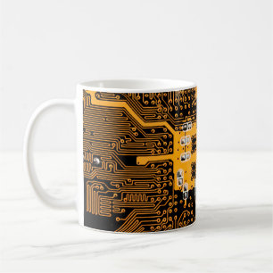 Microschemaテクスチャの図解chip,micro,backgro コーヒーマグカップ