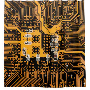 Microschemaテクスチャの図解chip,micro,backgro シャワーカーテン