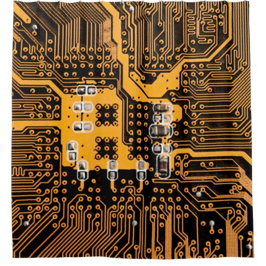 Microschemaテクスチャの図解chip,micro,backgro シャワーカーテン (正面)