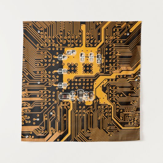 Microschema texture illustrationchip,micro,backgro タペストリー (正面(横))