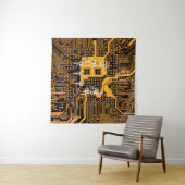 Microschema texture illustrationchip,micro,backgro タペストリー (インサイチュ(横))