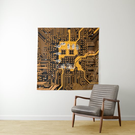 Microschema texture illustrationchip,micro,backgro タペストリー (インサイチュ(横))