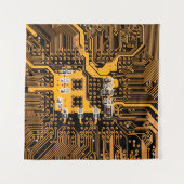 Microschema texture illustrationchip,micro,backgro タペストリー (正面)