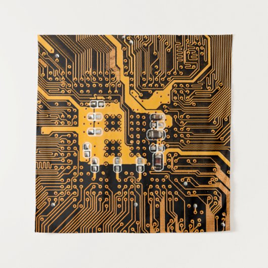 Microschema texture illustrationchip,micro,backgro タペストリー (正面)