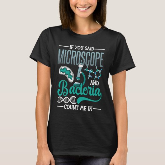 Microscope Microbiology Laboratory Biology Science Tシャツ (正面)