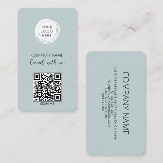 MicrosoftソーシャルメディアQRコードとの接続 名刺 (正面/裏面)