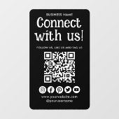 MicrosoftソーシャルメディアQRコードブラックとモダン接続 ウィンドウサイン (シート)