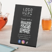 MicrosoftソーシャルメディアQRコードブラックとモダン接続 台座サイン (インサイチュ)