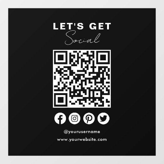 MicrosoftソーシャルメディアQRコードブラックに接続 ウィンドウサイン (シート)