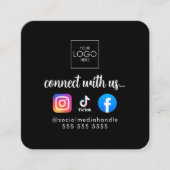 MicrosoftソーシャルメディモダンアQRコードとの接続クール スクエア名刺 (正面)
