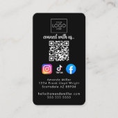 MicrosoftソーシャルメディモダンアQRコードとの接続クール 名刺 (正面)