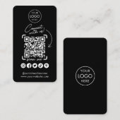 MicrosoftブラックソーシャルメディアQRコードと接続 名刺 (正面/裏面)