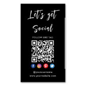 Microsoftモダン Social Media Qrコードロゴに接続 マグネット名刺 (正面縦)