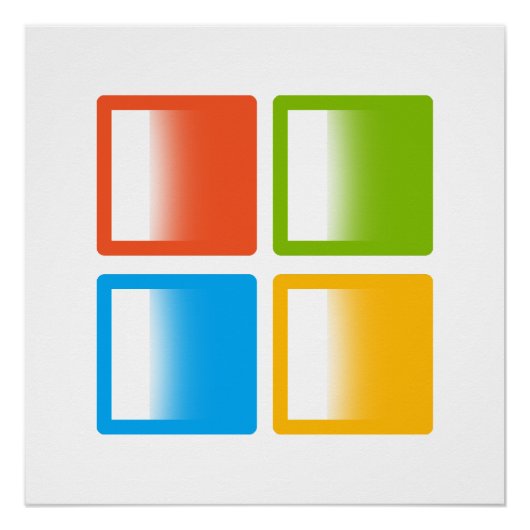 Microsoftロゴアート ポスター (正面)