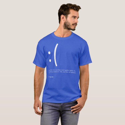 Microsoft Blue Screen of Death Tee Tシャツ (正面フル)