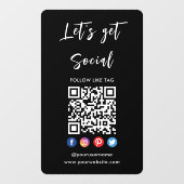 Microsoft Social MediaブラックQrコードと接続 ウィンドウサイン (シート)