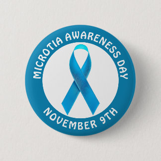 Microtia Blue Awareness Day Ribbon 缶バッジ